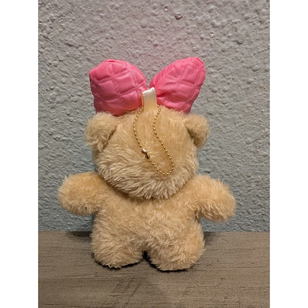Strawberry Teddy Bear Plush Bag Charm Keychain Pink Bow Cute Kawaii 5